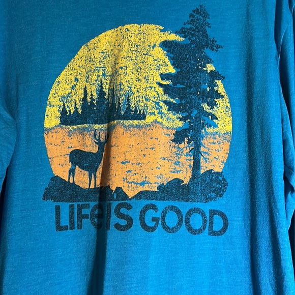Life is Good mens M long sleeve tee blue - Picture 2 of 10